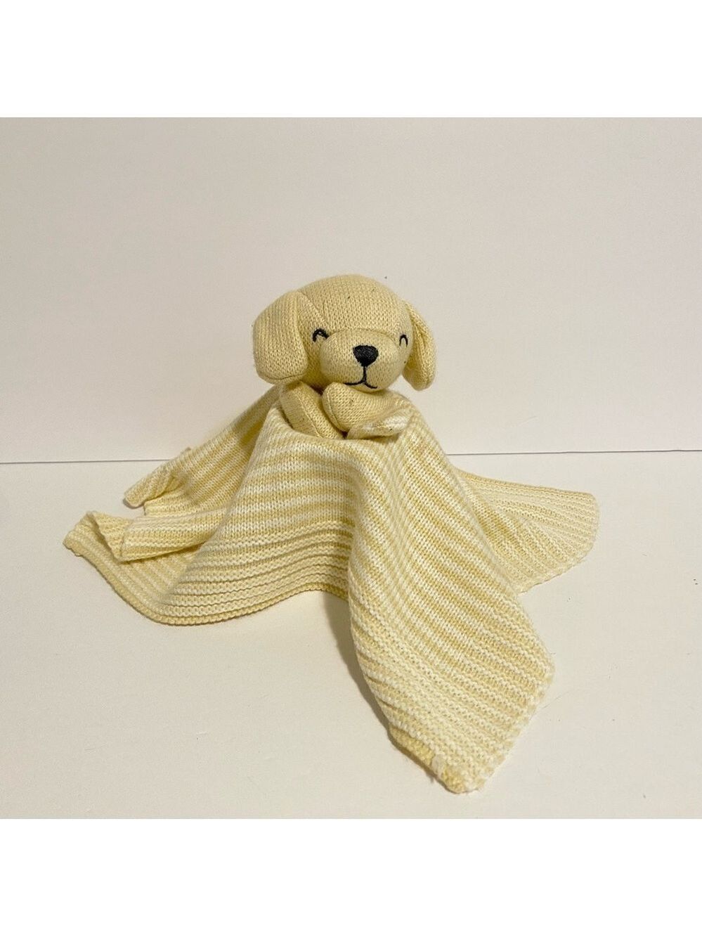 Carters Knit Puppy Dog Baby Lovey Yellow Security Blanket Lovie Soft Toy Bear
